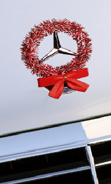 Peppermint StarWreath kit on Mercedes hood #StarWreath